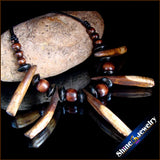 Tibetan Tribal Wood Beads Leather Necklace