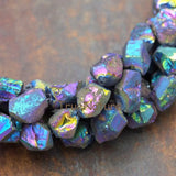 Colorful Titanium Coated Crystal Nugget Beads