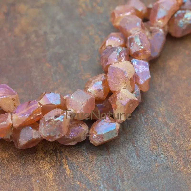 Colorful Titanium Coated Crystal Nugget Beads