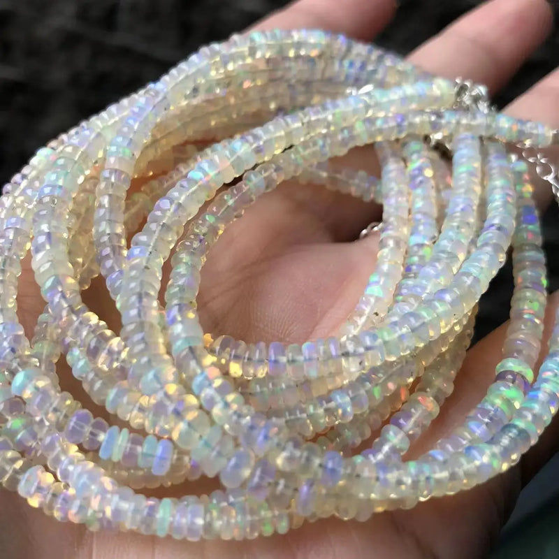 Ethiopian Opal Rondelle Bracelet & 925 Silver