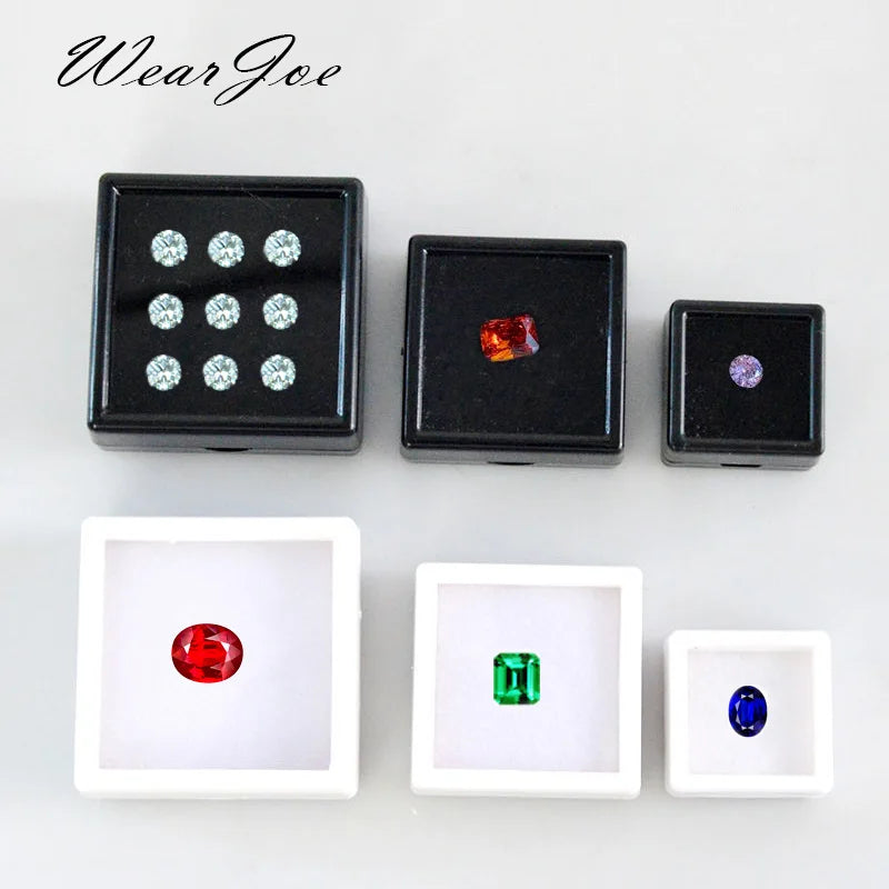 Glass Diamond & Gemstone Display Case Opal Gem Stones Coin Beads Pendant