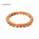 Natural Sunstone Beads Bracelet Women Stretch Beaded Bracelet