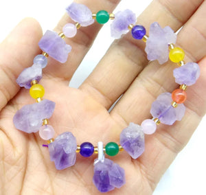 Natural Stone Amethyst Pendant for Bracelets Making
