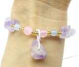 Natural Stone Amethyst Pendant for Bracelets Making