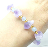 Natural Stone Amethyst Pendant for Bracelets Making