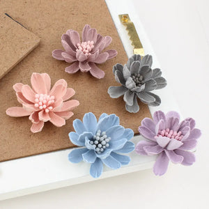 20pcs Suede Small Chrysanthemum Flowers Microfiber Florals DIY Jewelry Material
