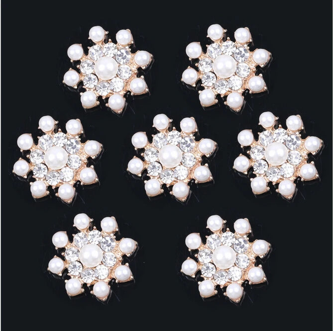 Pearl Decoration Alloy Snowflake Charms for DIY Garments