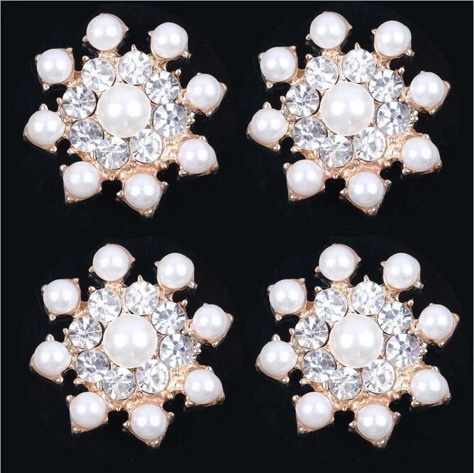 Pearl Decoration Alloy Snowflake Charms for DIY Garments