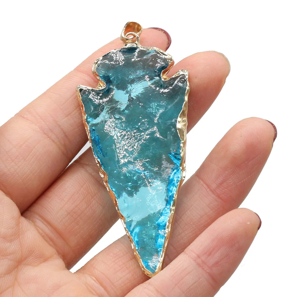 Triangle Crystal Glass Alloy Pendant Charms for DIY Jewelry Making
