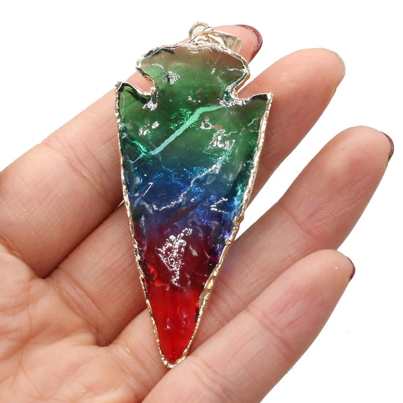 Triangle Crystal Glass Alloy Pendant Charms for DIY Jewelry Making