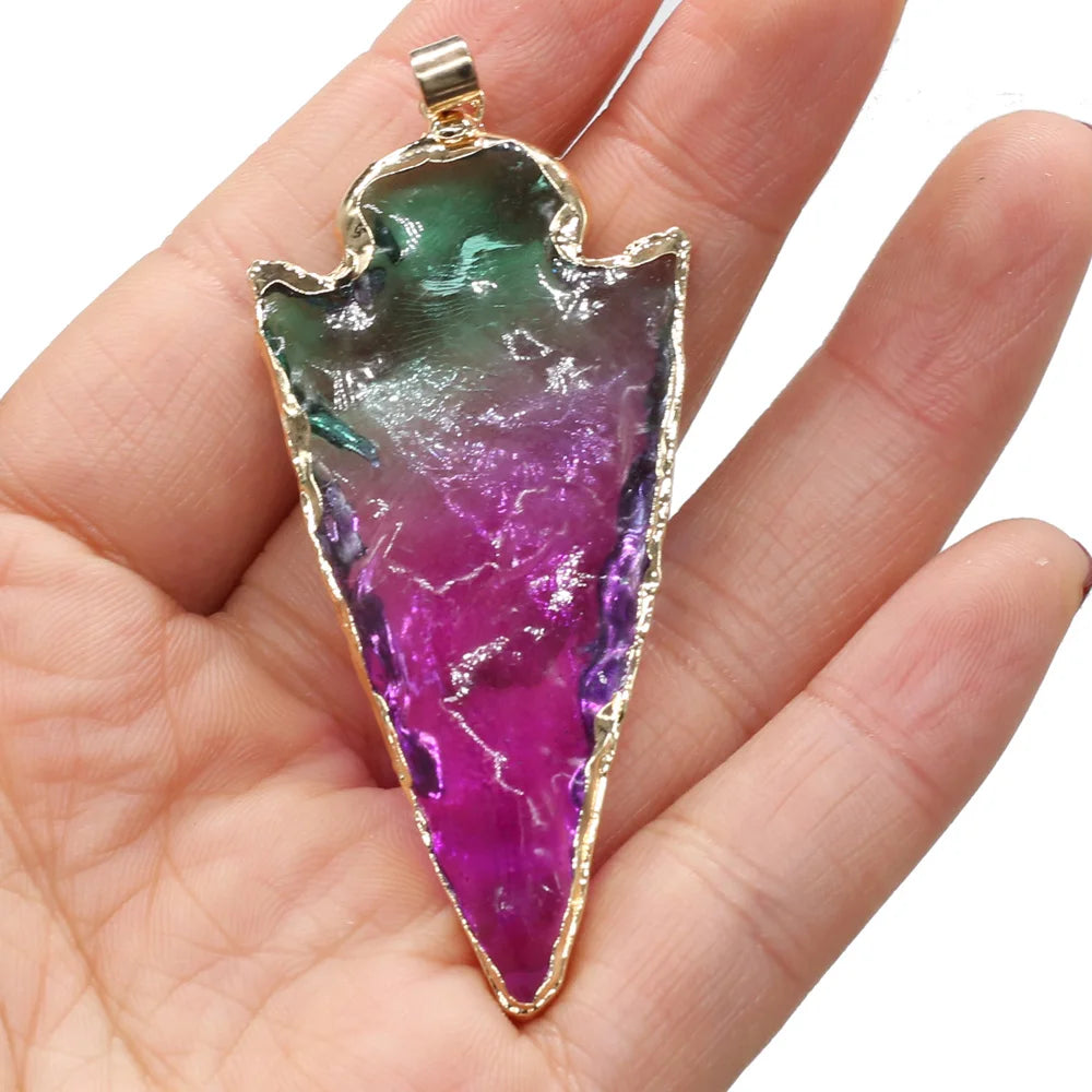 Triangle Crystal Glass Alloy Pendant Charms for DIY Jewelry Making