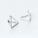 Triangle Geometric Sterling Silver Stud Earrings
