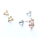 Triangle Geometric Sterling Silver Stud Earrings