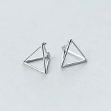 Triangle Geometric Sterling Silver Stud Earrings