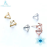 Triangle Geometric Sterling Silver Stud Earrings