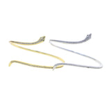 Snake Wrist Bracelet With Cz Paved Bangle Jewelry For Women Lady