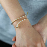 Snake Wrist Bracelet With Cz Paved Bangle Jewelry For Women Lady