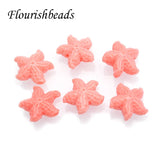 50pcs Coral Resin Starfish Flowers Buddha Head Shape Beads for Jewelry Making