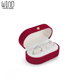 Velvet Trinket Box Double Rings Jewelry Organizer Wedding Joyeros