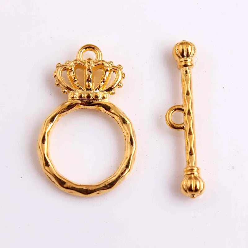 Vintage Crown Shape Toggle Clasps for Kids Chunky Necklace