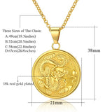 Chinese Zodiac Dragon Pendant Necklace, Men's Women's Ethnic Jewelry X647