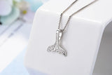 925 Silver Whale Tail Fish Nautical Charm Mermaid Tail Necklace