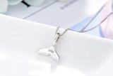 925 Silver Whale Tail Fish Nautical Charm Mermaid Tail Necklace