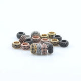 CZ Oval Beads for DIY Jewelry Making, Copper Spacer Beads 3pcs/lot