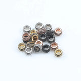 CZ Oval Beads for DIY Jewelry Making, Copper Spacer Beads 3pcs/lot