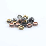 CZ Oval Beads for DIY Jewelry Making, Copper Spacer Beads 3pcs/lot