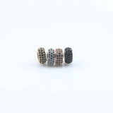 CZ Oval Beads for DIY Jewelry Making, Copper Spacer Beads 3pcs/lot