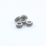 CZ Oval Beads for DIY Jewelry Making, Copper Spacer Beads 3pcs/lot
