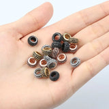CZ Oval Beads for DIY Jewelry Making, Copper Spacer Beads 3pcs/lot