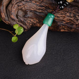 Chalcedony Crystal Pendant Magnolia Flower Necklace Crystal Jewelry
