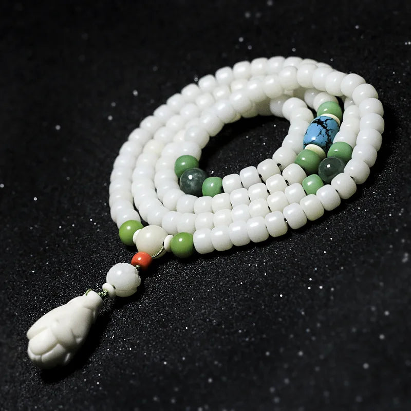 Jade Buddha 7x9mm 108 Prayer Beads Men Women