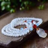Crystal Bracelets 6mm Round Beads with Fox Charm Multilayer Jewelry