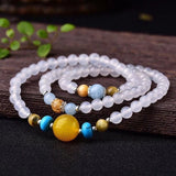 Crystal Bead Bracelet with Charm for Women