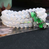 6mm Green Gourd Tibetan Crystal Bracelet for Women