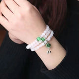 6mm Green Gourd Tibetan Crystal Bracelet for Women