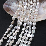 Natural Freshwater Pearl Coin Shape Loose Beads With Small Tail