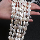 Natural Freshwater Pearl Coin Shape Loose Beads With Small Tail