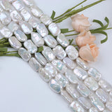 12-14mm Natural Rectangle Freshwater Pearl Strand