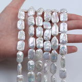 12-14mm Natural Rectangle Freshwater Pearl Strand