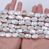 12-14mm Natural Rectangle Freshwater Pearl Strand