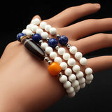 Natural Shell Bracelets With Silk Crystal Beads for Men Women