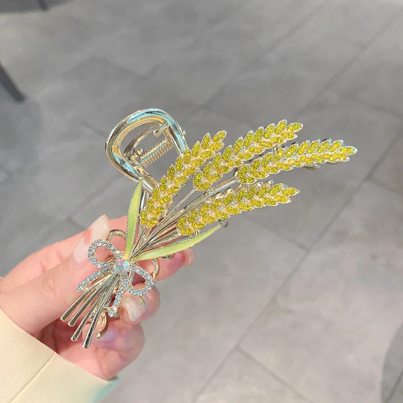 Women Large Tulips Flowers Hair Claw Rose Hairpin Clips