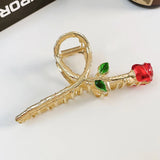 Women Large Tulips Flowers Hair Claw Rose Hairpin Clips