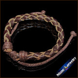 Unisex MultiWrap Leather Hemp Surfer Bracelet