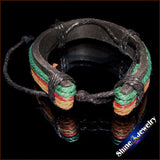 Unisex MultiWrap Leather Hemp Surfer Bracelet
