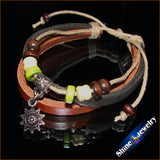 Unisex MultiWrap Leather Hemp Surfer Bracelet